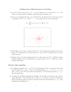 Finding Convex Hull Generators in the Plane &bull; A set S&sub;R d is