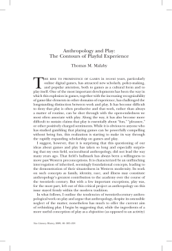 Anthropology and Play