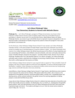 Let`s Move Pittsburgh Takes Two Elementary Students to Harvest