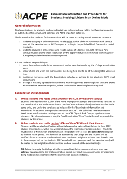 Examination Information and Procedures for Students Studying