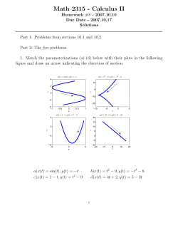 Math 2315 - Calculus II