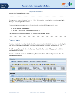 Payment Status Message Sent by Bank - Umoja