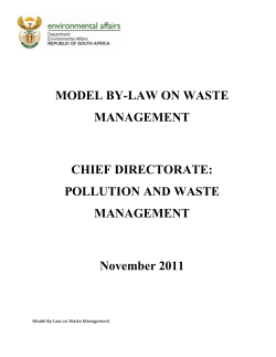 Model By-Law on Waste Management