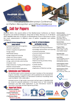 MedPRAI 2018 is the second edition of the Mediterranean