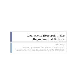 Operations Research in the Department of Defense