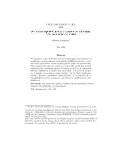 CORE DISCUSSION PAPER 9833 ON NASH EQUIVALENCE