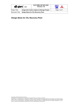 Design Basis for CO2 Recovery Plant