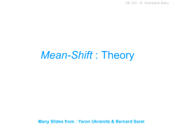 Mean-Shift : Theory and Applications - IISc-SERC