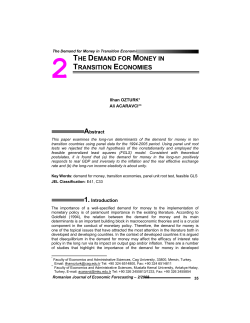 THE DEMAND FOR MONEY IN TRANSITION ECONOMIES