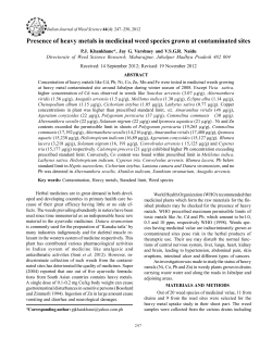 Presence of heavy metals in medicinal weed species grown