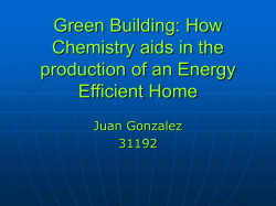 Green Building: How Chemistry aids in the production of an Energy
