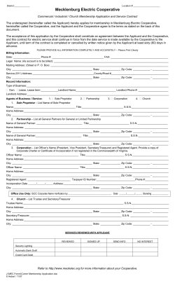 Commercial Service Application - Mecklenburg Electric Cooperative