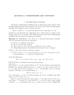 COMPLETENESS AND CONVEXITY 1. The Hopf