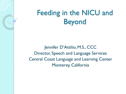 Feeding in the NICU and Beyond - California Speech