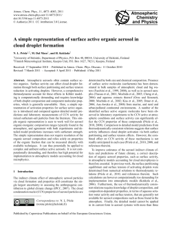 A simple representation of surface active organic aerosol in cloud