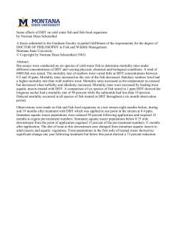 Some effects of DDT on cold water fish and fish