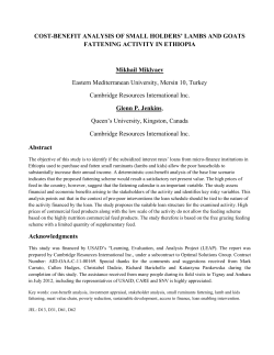 COST-BENEFIT ANALYSIS OF SMALL HOLDERS` LAMBS AND
