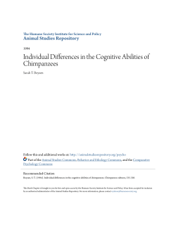 Individual Differences in the Cognitive Abilities of Chimpanzees
