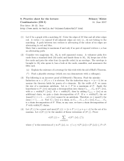 9. Practice sheet for the lecture: Felsner/ Kleist