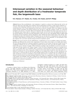Intersexual variation in the seasonal behaviour and depth