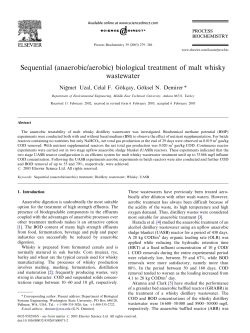 (anaerobic/aerobic) biological treatment of malt whisky wastewater