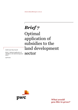 Brief 7 Optimal application of subsidies to the