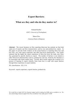 Export Barriers
