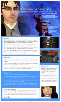 Second Life Based Artists, Four Selected Case Studies Abstract
