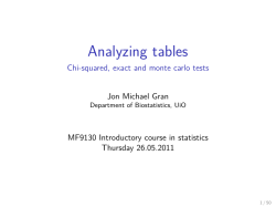 Analyzing tables - Chi-squared, exact and monte carlo tests