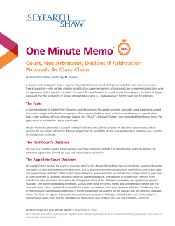 One Minute Memo - Seyfarth Shaw LLP