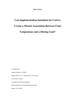 Can Implementation Intentions be Used to Create a Mental
