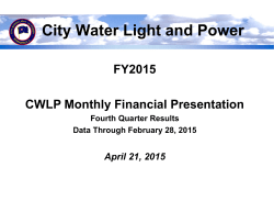 April 2015 - City Water, Light, and Power
