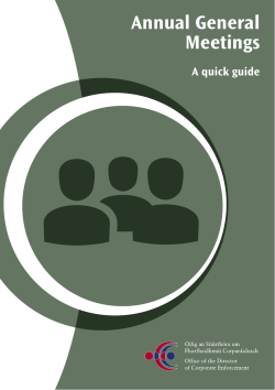 Annual General Meetings - Office of the Director of Corporate