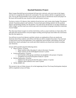 Baseball Statistics Project &ndash; Instructions Sheet