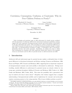 Correlation, Consumption, Confusion, or Constraints: Why do Poor