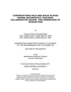 Conversations held and roles played during