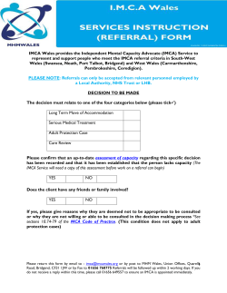 IMCA Wales SERVICES REFERRAL FORM