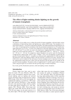 The effect of light-emitting diodes lighting on the growth of tomato