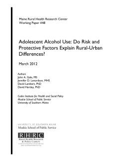 Adolescent alcohol use - Muskie School of Public Service