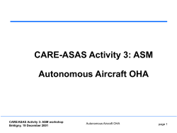 CARE-ASAS Activity 3: Autonomous Aircraft OHA