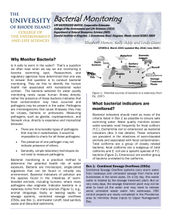 Bacterial Monitoring - College of the Environment and Life Sciences
