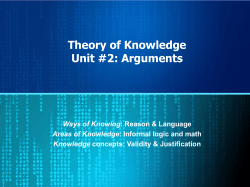 TOK Unit 2: Arguments