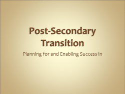 Post-Secondary Transition - Digital Commons @ Liberty University