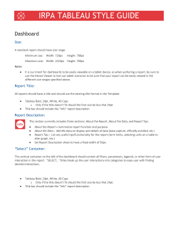 IRPA Tableau Style Guide