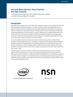 Increasing Mobile Operators` Value Proposition With Edge