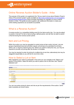 Online Reverse Auction Bidder`s Guide - Ariba