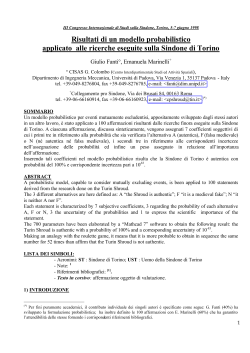 Risultati di un modello probabilistico applicato alle