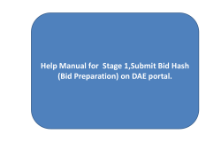 Help Manual for Stage 1,Submit Bid Hash (Bid Preparation) on DAE