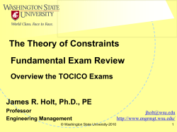 TOCICO Certification Areas The Theory of Constraints International