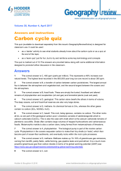 Answers: Carbon-cycle quiz